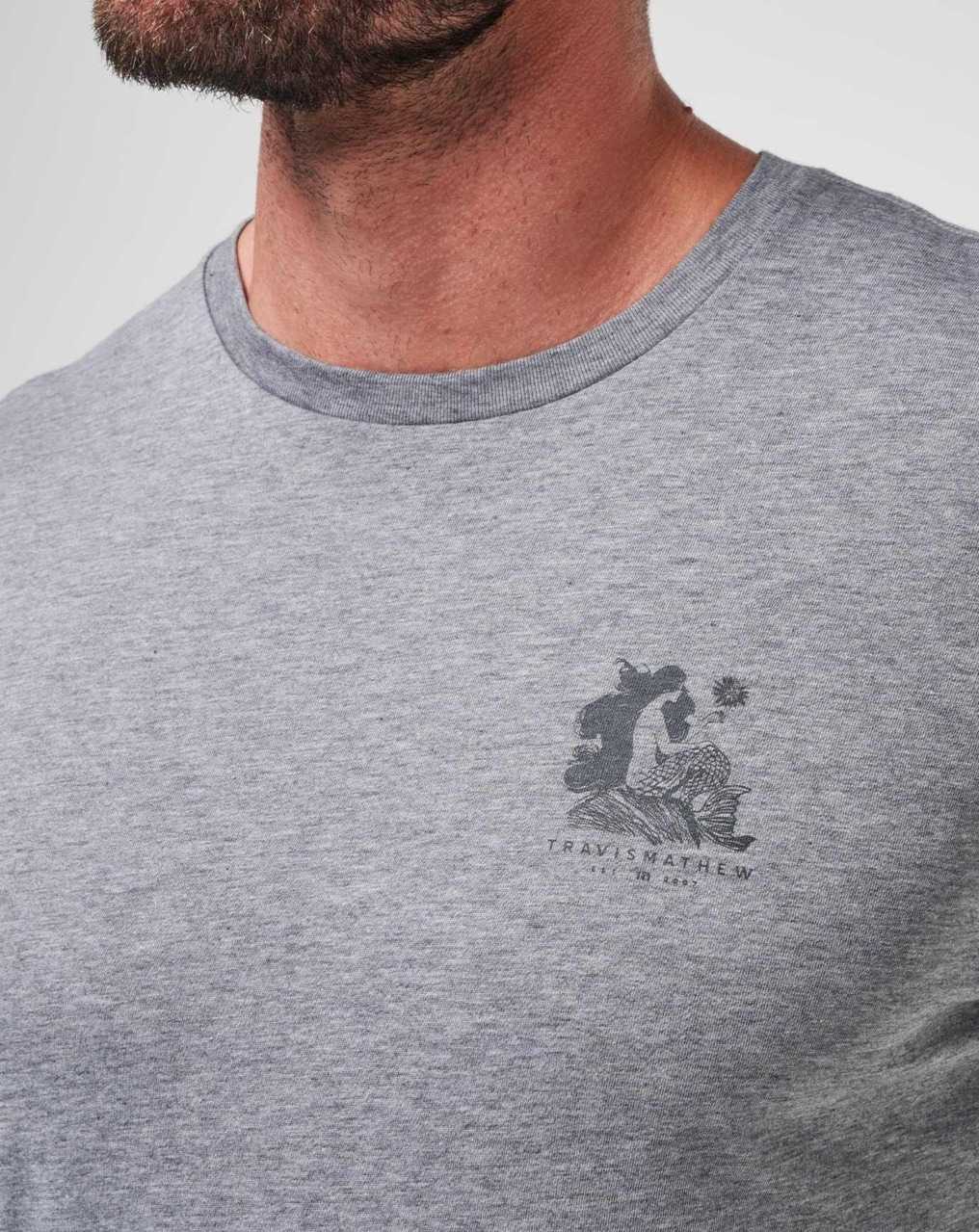 Travis Mathew Mermaid Caves Tee Heather Grey | AHOTBUC-59