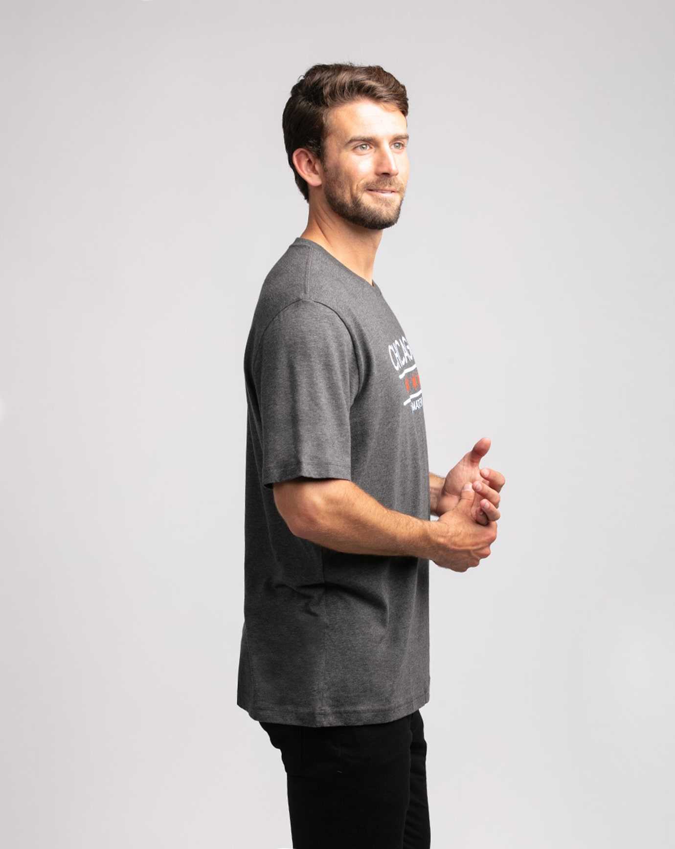 Travis Mathew Modernist Tee Heather Grey Pinstri | HOZFGEC-15