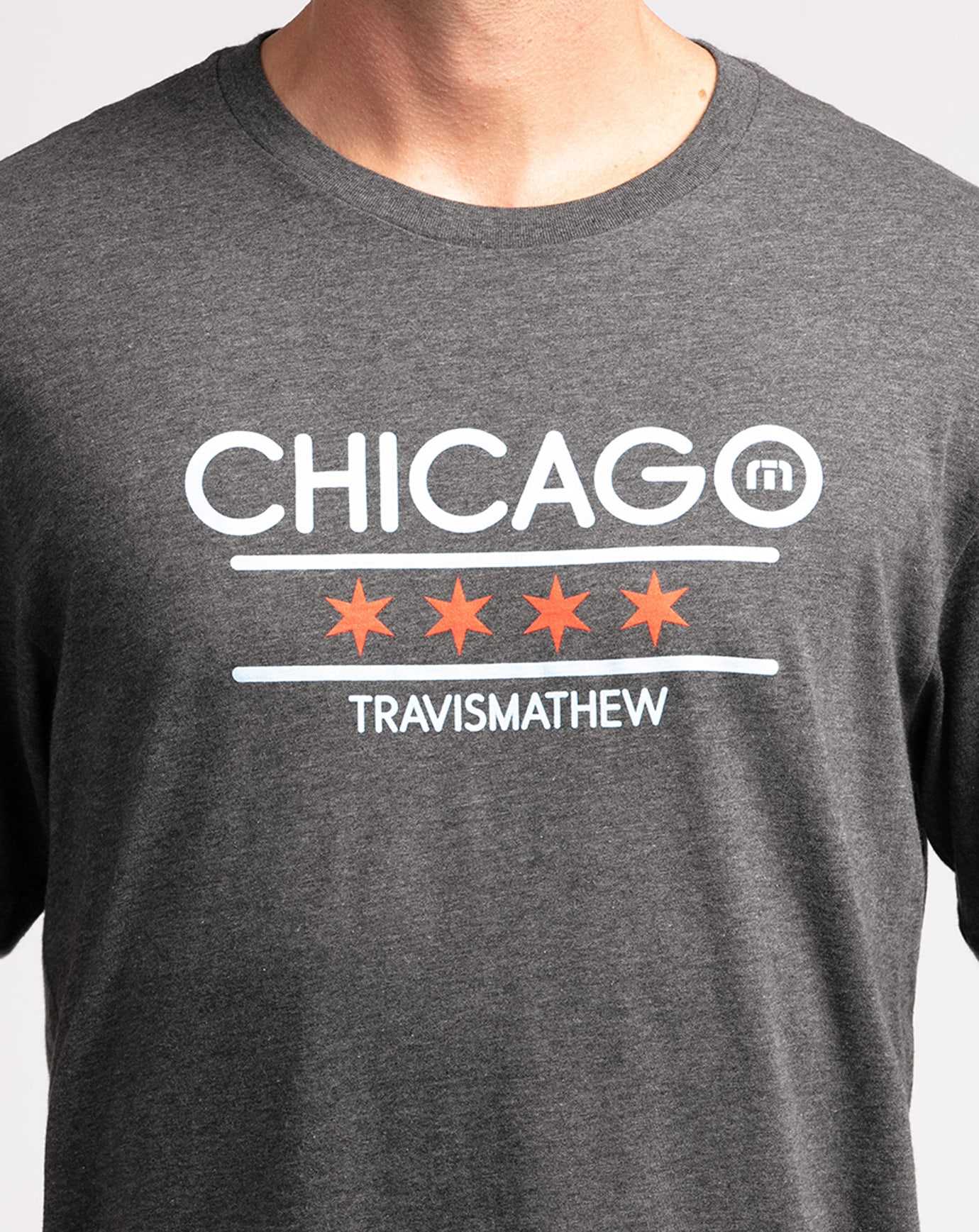 Travis Mathew Modernist Tee Heather Grey Pinstri | HOZFGEC-15