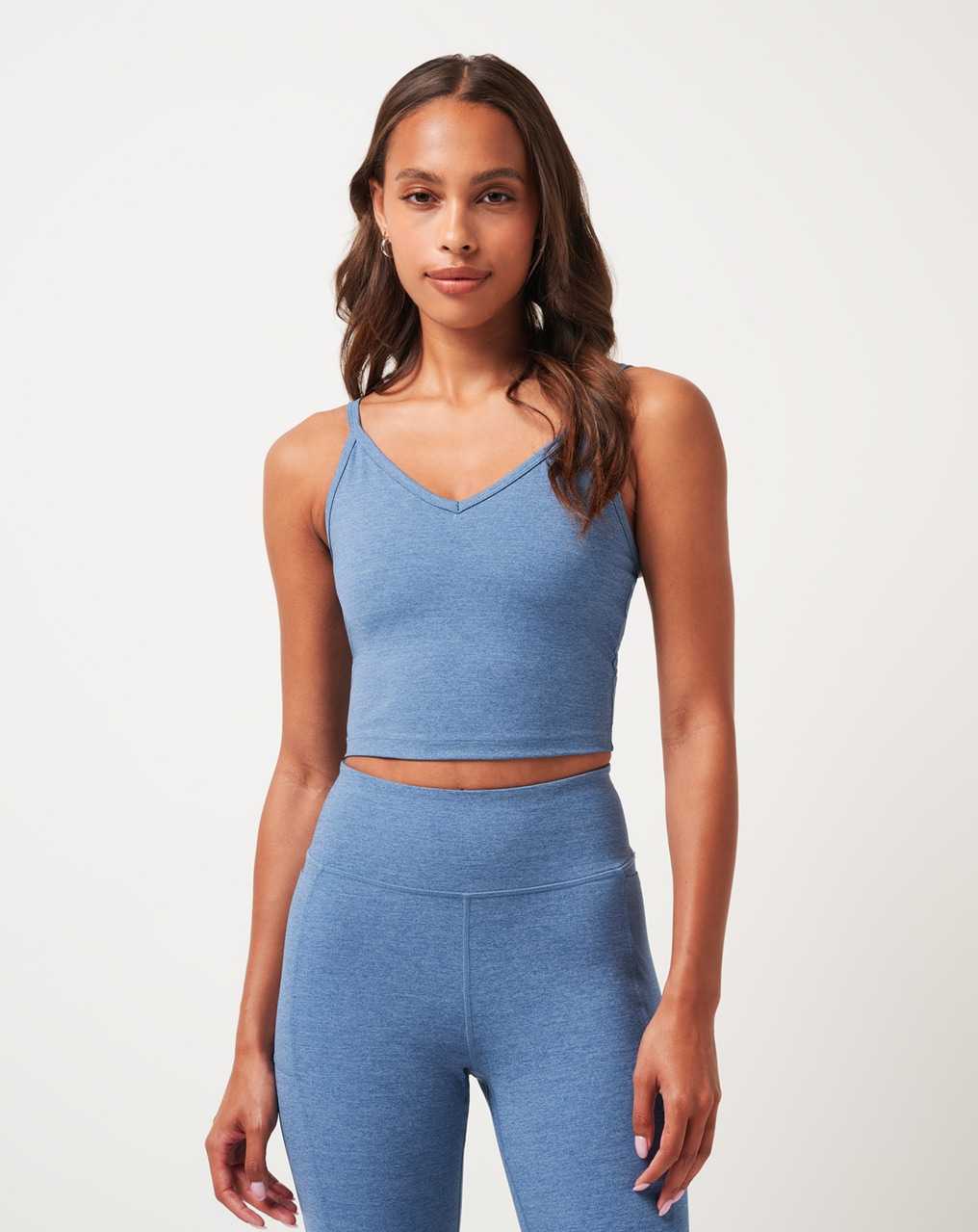 Travis Mathew Morning Interval Moveknit Tank Heather Copen Blue | XMNBSHR-52