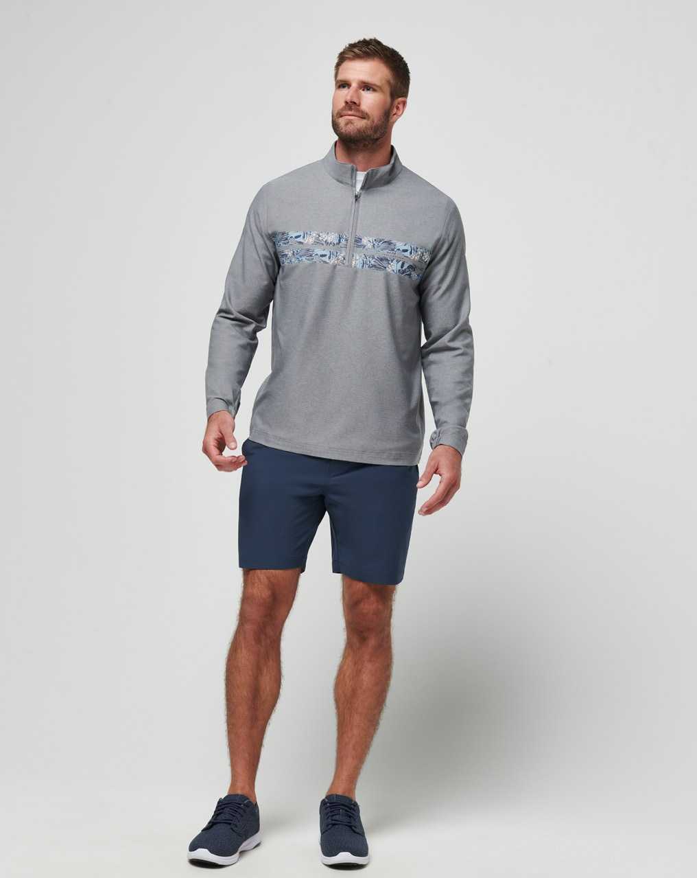 Travis Mathew Move Mountains Quarter Zip Heather Grey | WBSNLAP-12