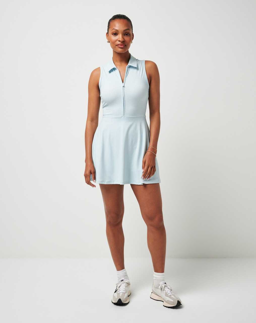 Travis Mathew Moveknit Sleeveless Polo Dress 2.0 Heather Baby Blue | SDAFIQJ-72