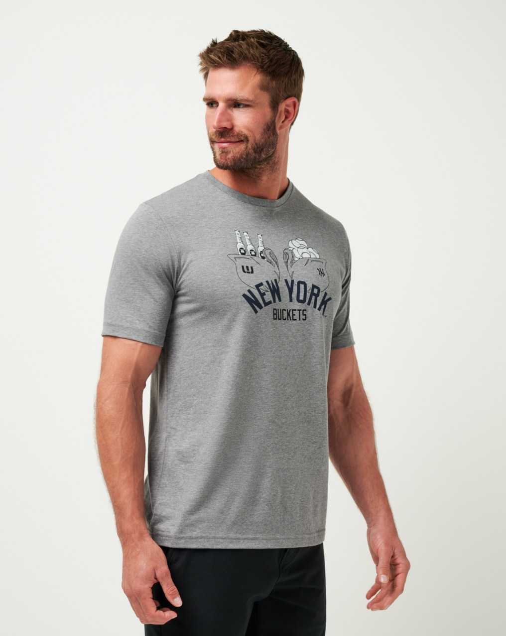 Travis Mathew New York Yankees Strike One Tee Heather Grey | BKYGDFE-86