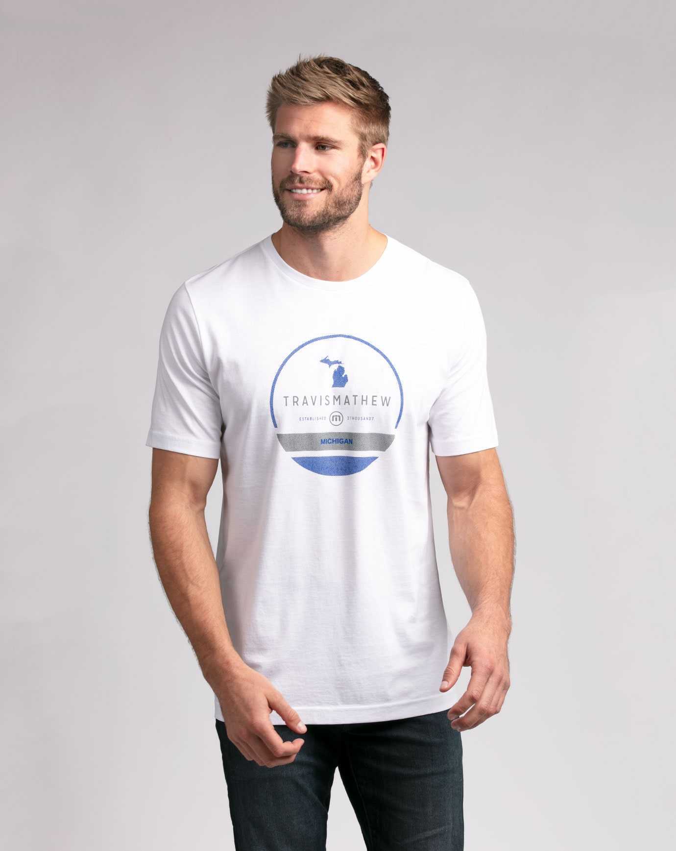 Travis Mathew Nugent Tee White | CQBEDVO-56