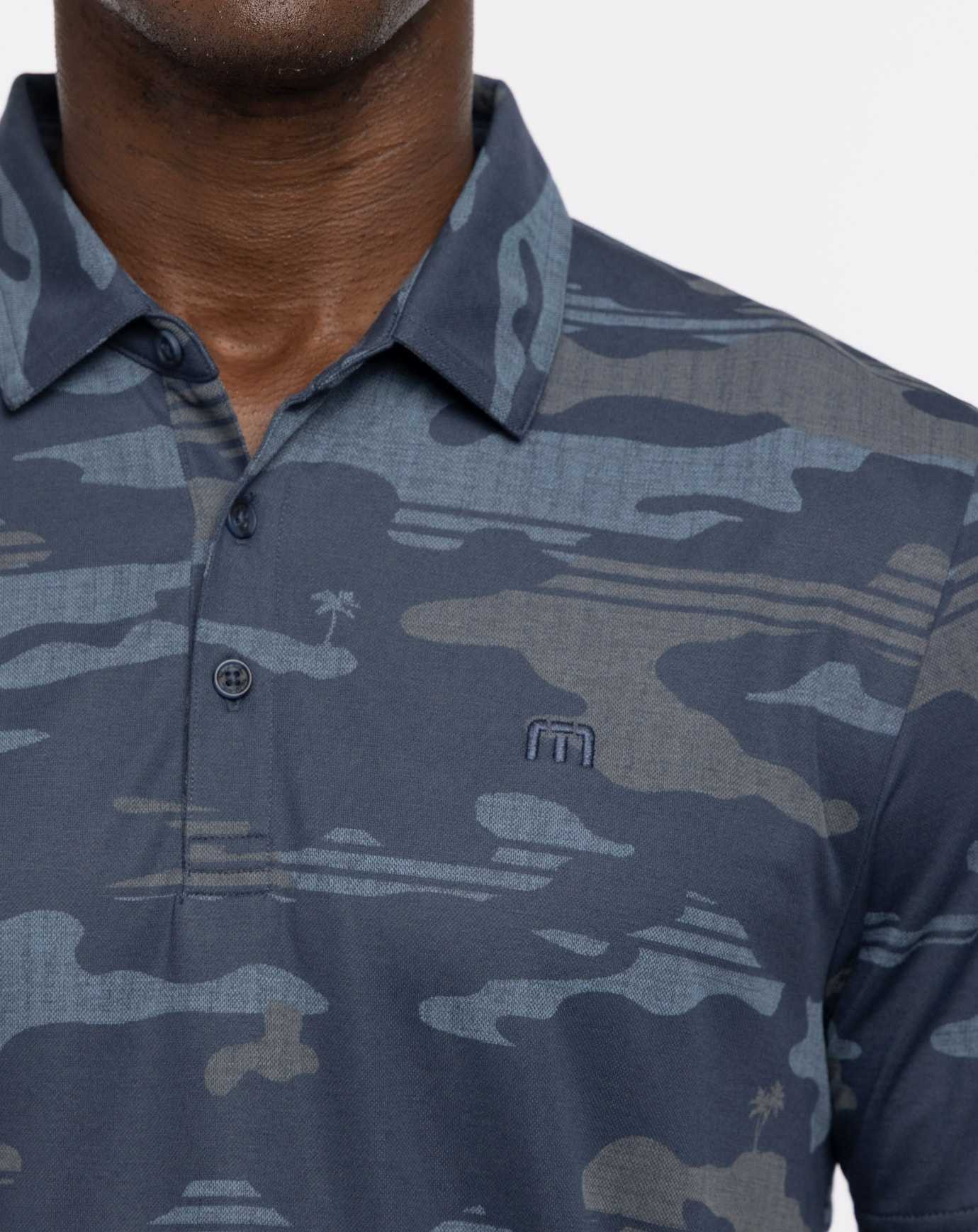 Travis Mathew Open Camo Polo Blue Nights | LVMDOEK-18