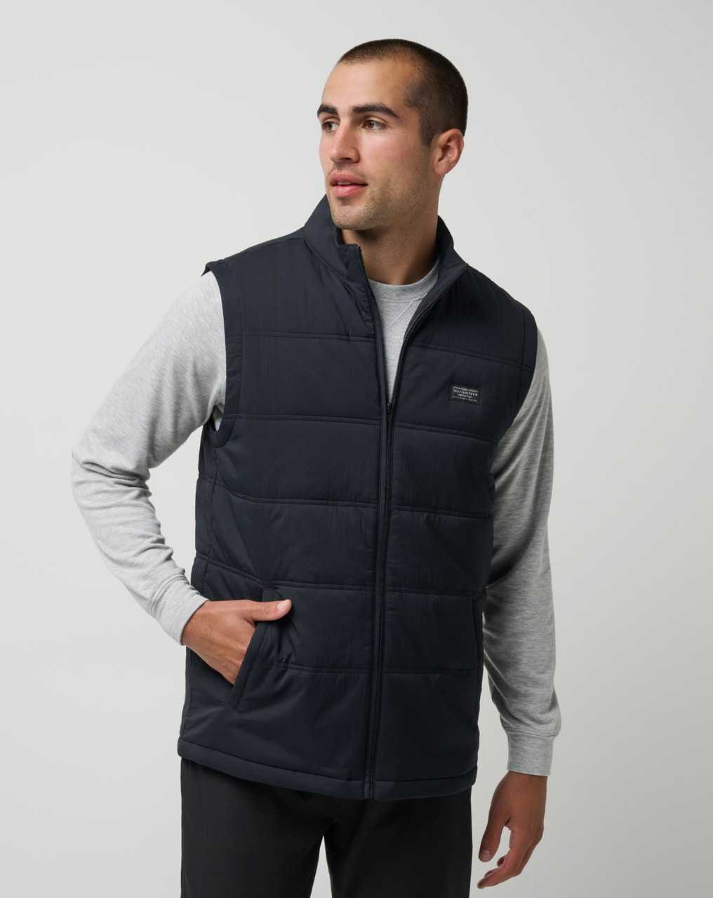 Travis Mathew Palisades Puffer Vest Black | HFCYVBK-67