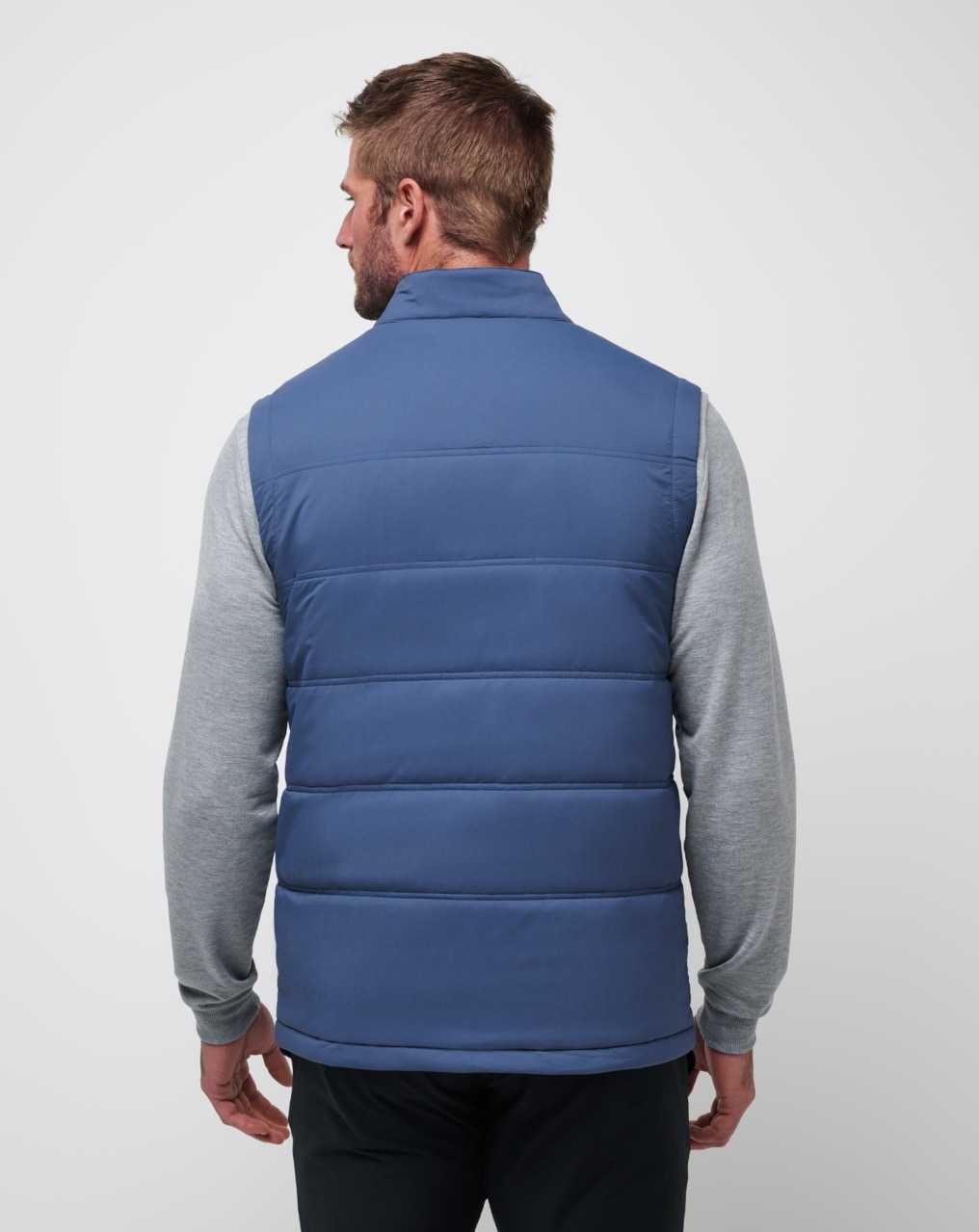 Travis Mathew Palisades Puffer Vest Navy | ULXNAHG-57