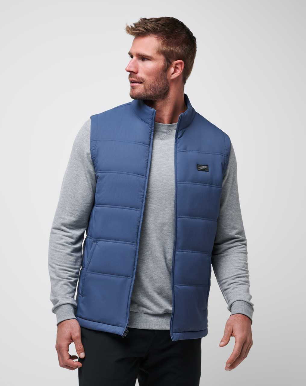 Travis Mathew Palisades Puffer Vest Navy | ULXNAHG-57