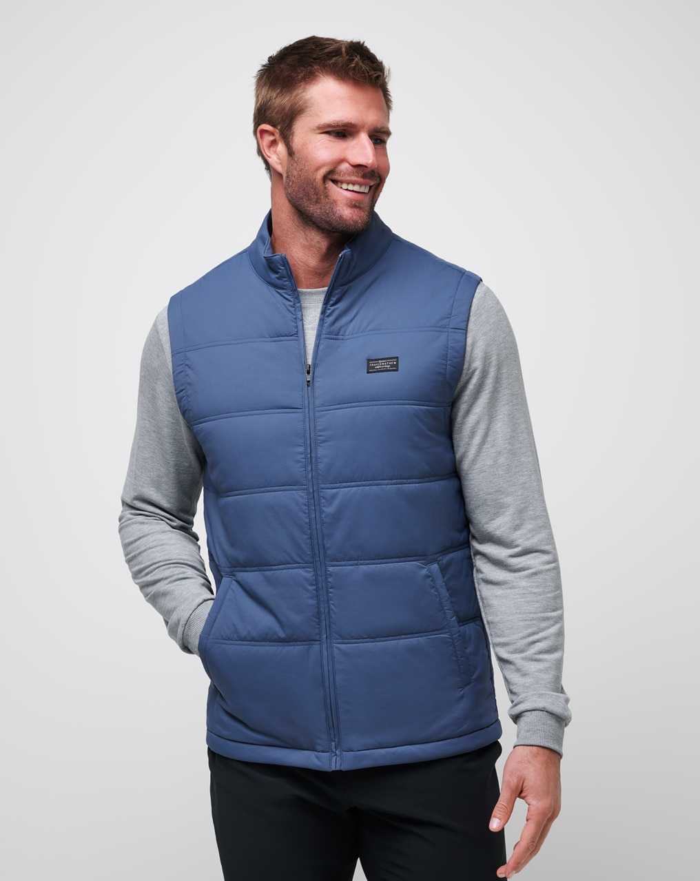 Travis Mathew Palisades Puffer Vest Navy | ULXNAHG-57