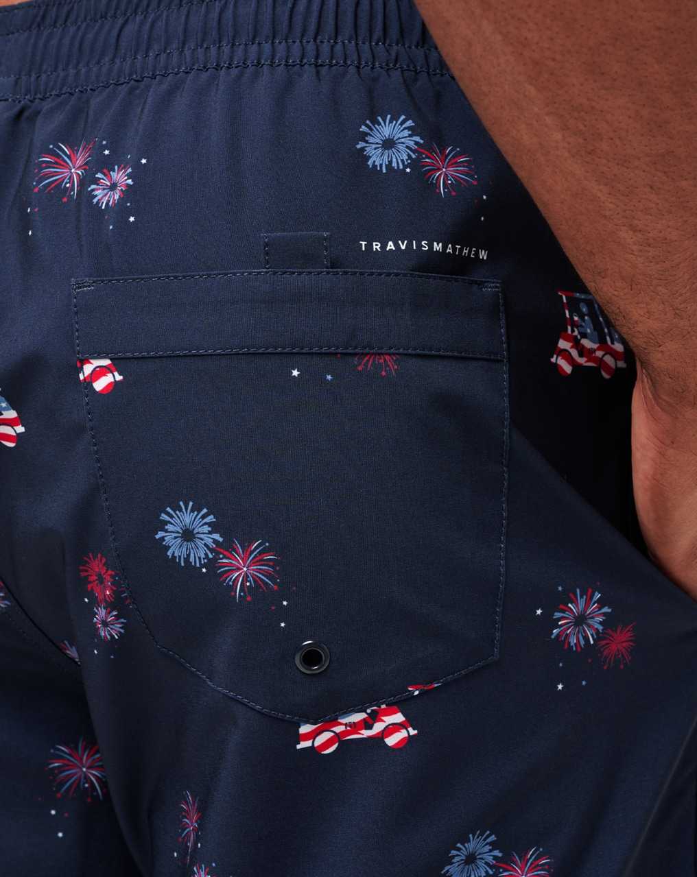 Travis Mathew Poolside Patriot Boardshort Total Eclipse | TMSOJUE-80