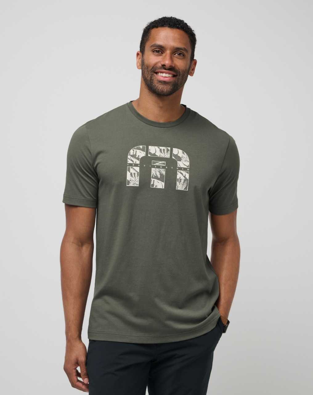 Travis Mathew Port Planner Tee Dark Olive | UMNXTKO-39