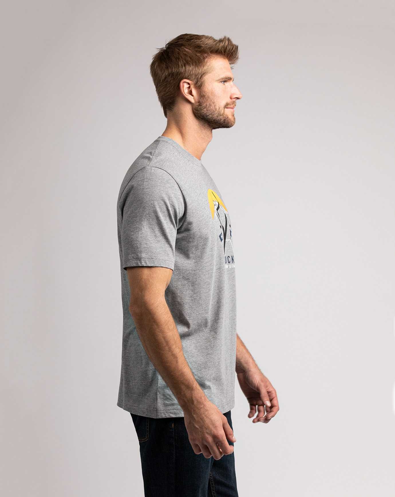 Travis Mathew Powder Mountain Tee Heather Grey | UKLAXMQ-45