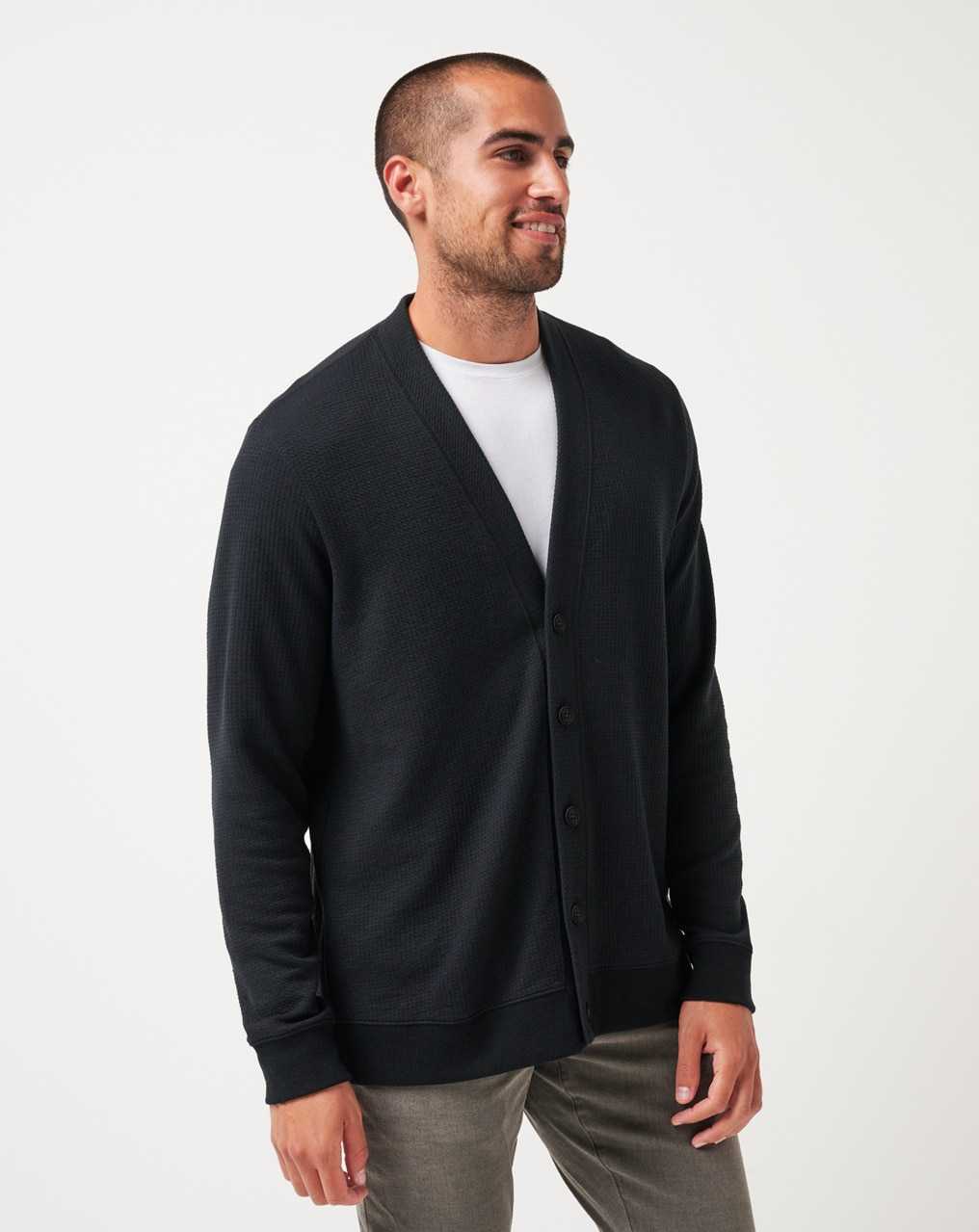 Travis Mathew Pristine Shore Cardigan Black | KWQYCVL-49