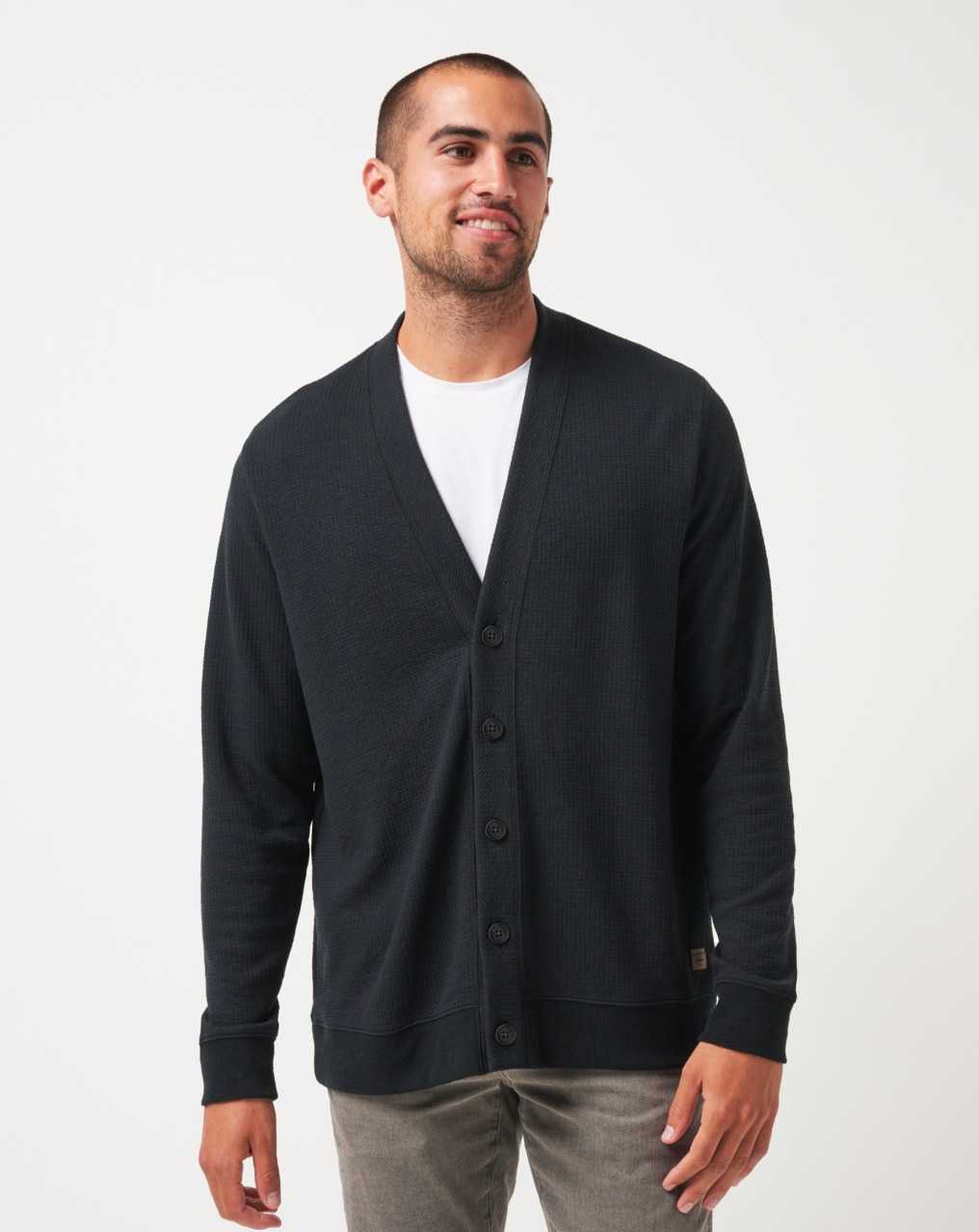 Travis Mathew Pristine Shore Cardigan Black | KWQYCVL-49