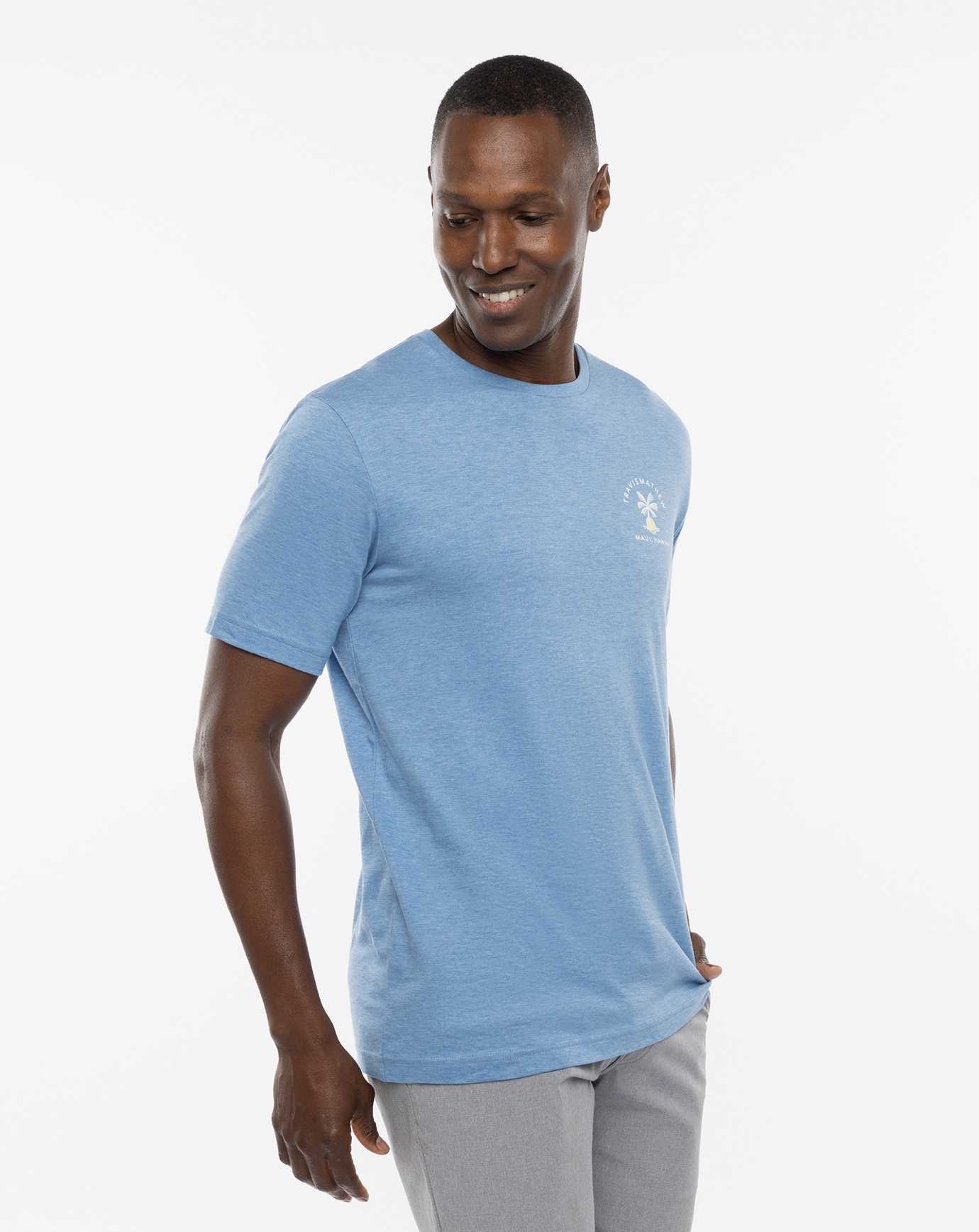 Travis Mathew Private Air Tee Heather Blue | PKNYWFO-61