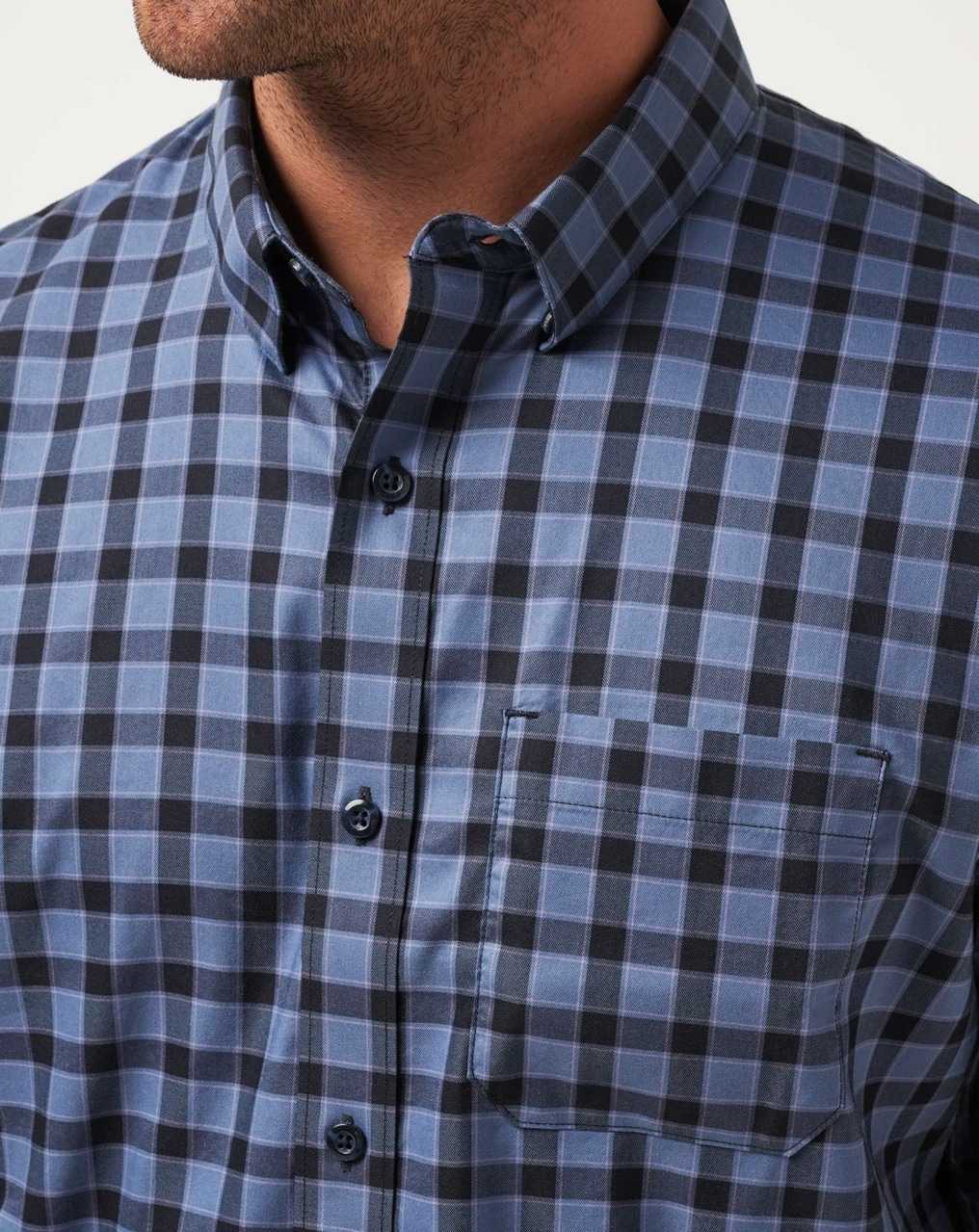 Travis Mathew Rank And File Button-up Vintage Indigo | OUAMXTG-73