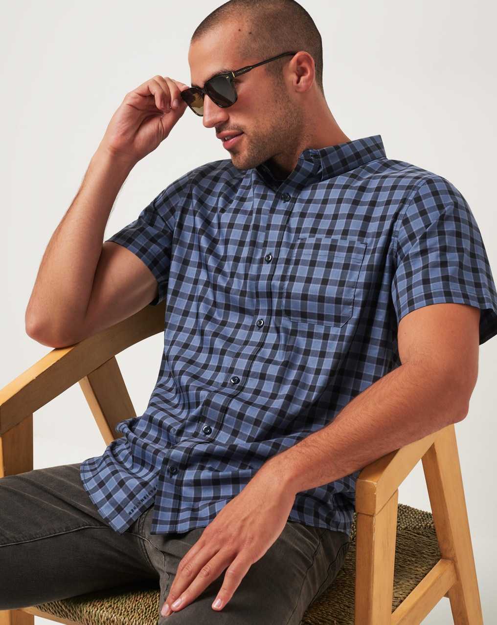 Travis Mathew Rank And File Button-up Vintage Indigo | OUAMXTG-73