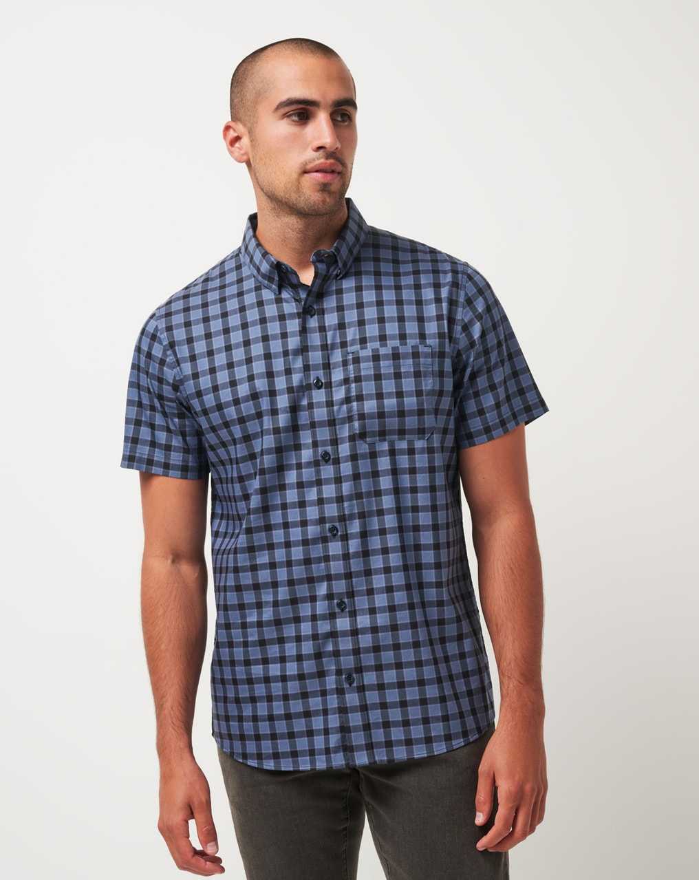 Travis Mathew Rank And File Button-up Vintage Indigo | OUAMXTG-73