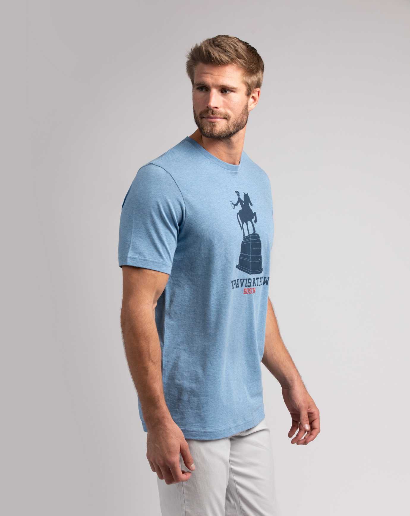 Travis Mathew Revere Revere Tee Heather Blue | CMDUTJZ-17