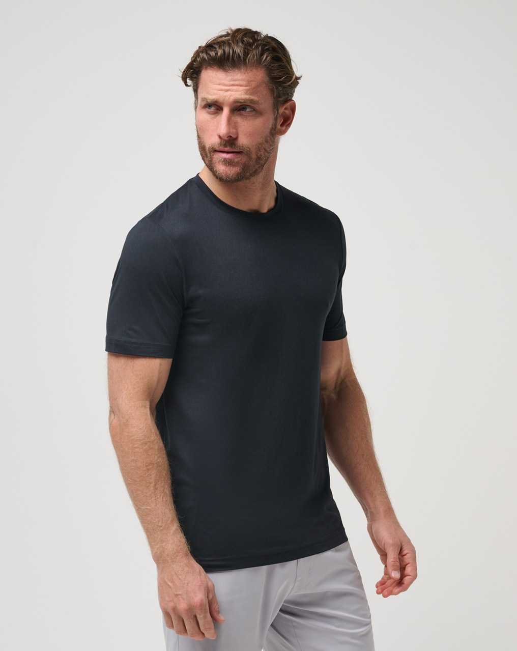 Travis Mathew Risk Taker Active Tee Black | KXFDSJY-80