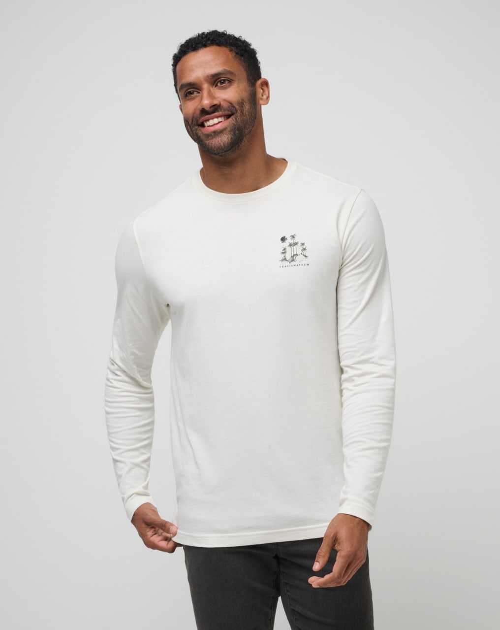 Travis Mathew Rolling Waves Long Sleeve Tee Vanilla Ice | POTQVUM-91