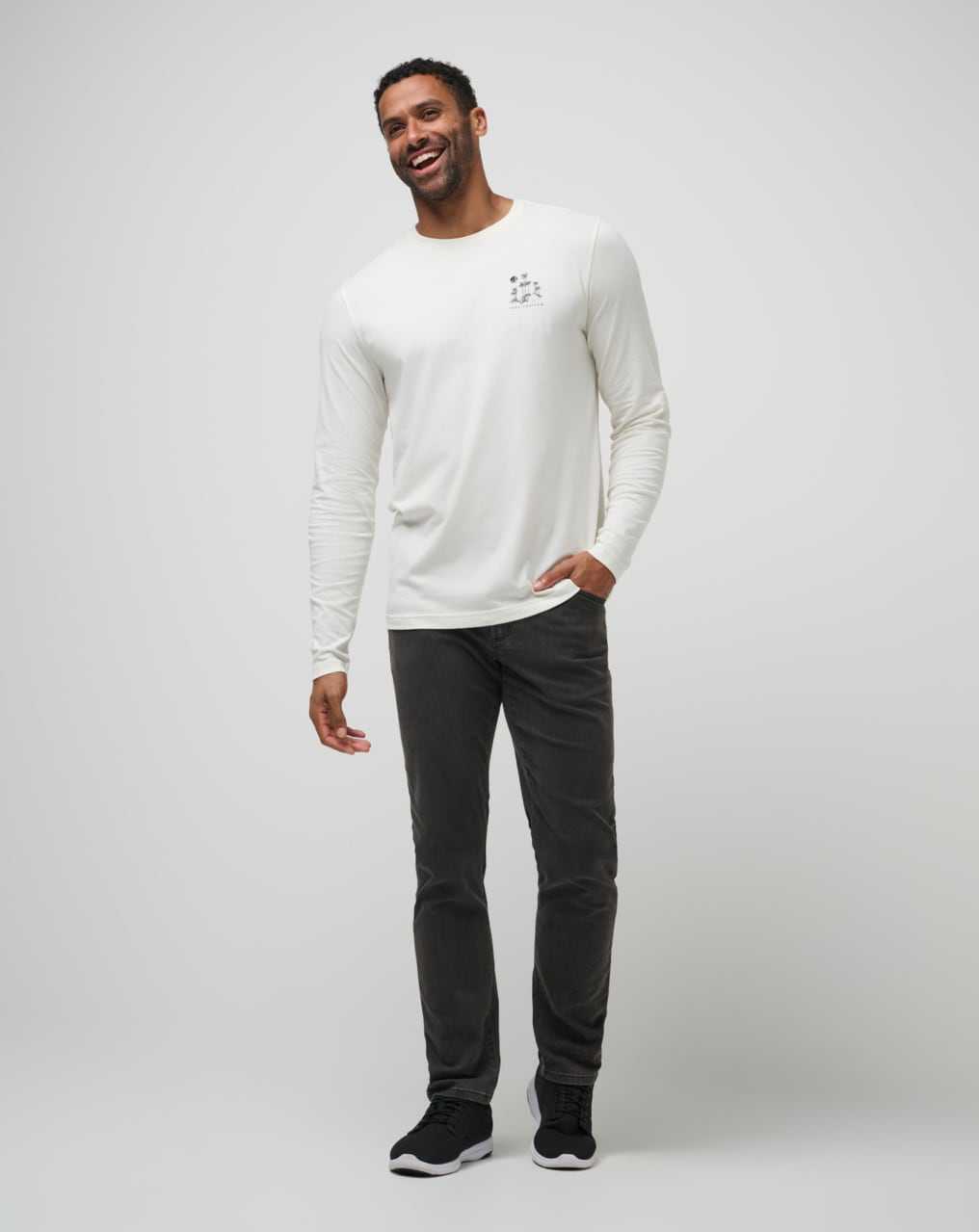 Travis Mathew Rolling Waves Long Sleeve Tee Vanilla Ice | POTQVUM-91