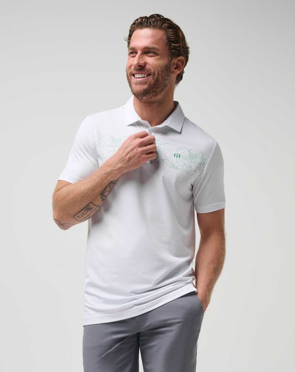 Travis Mathew Round It Up Polo White | LXQBJWG-74