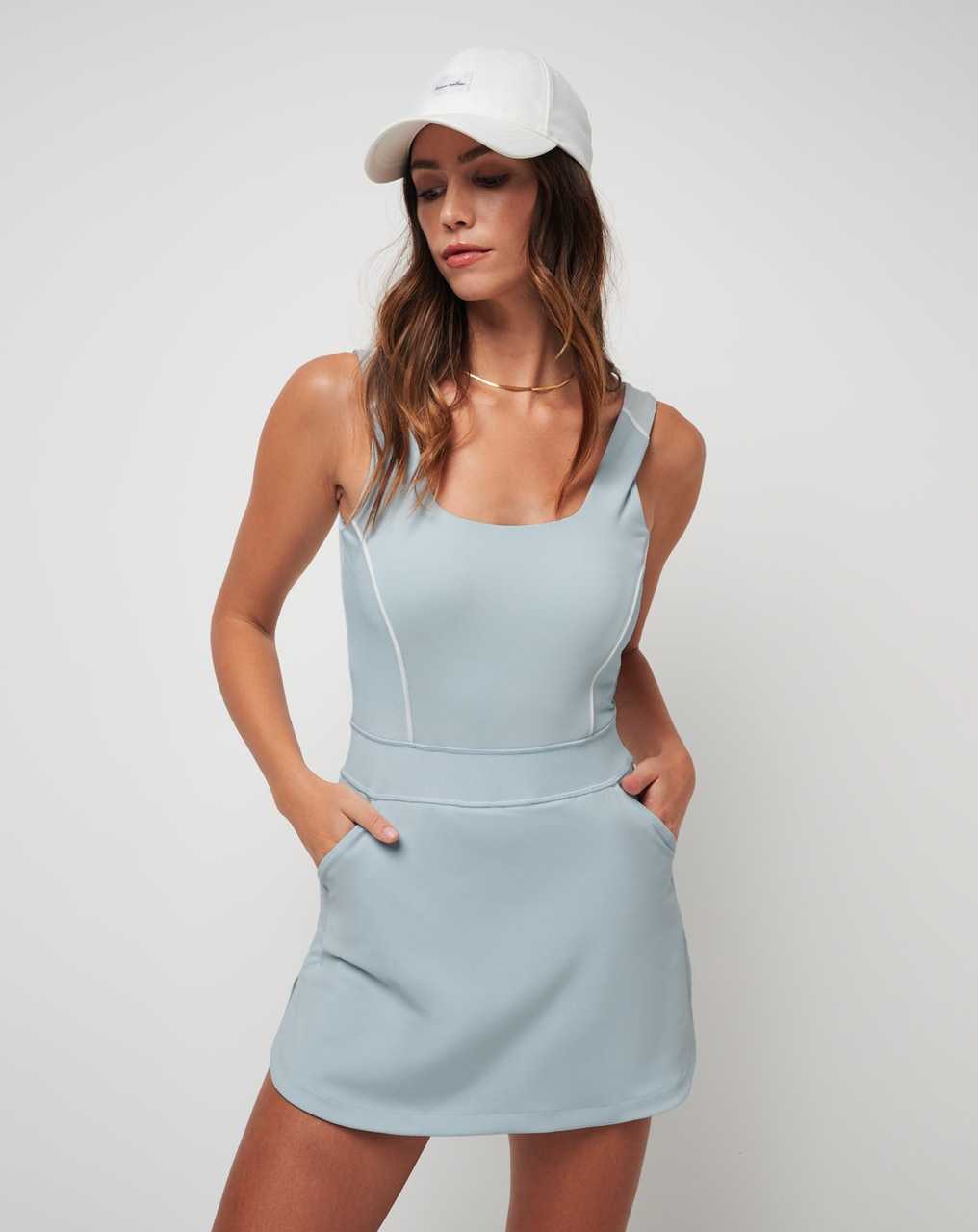 Travis Mathew Royal Treatment Moveknit Dress Celestial Blue | UYWXNOM-53