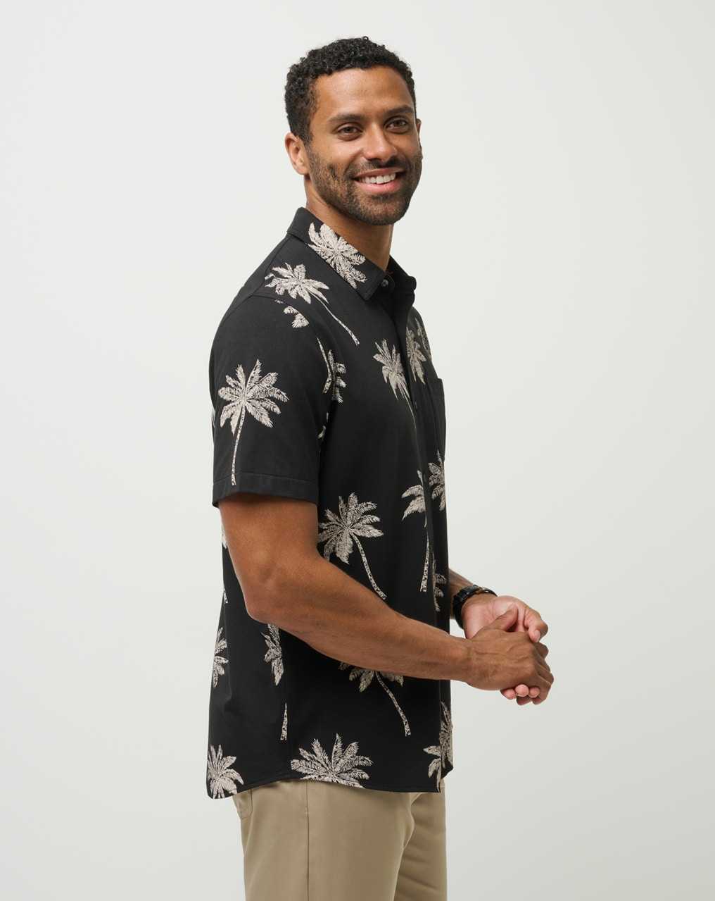 Travis Mathew Safari Sun Button-up Black | HYGJPKS-29