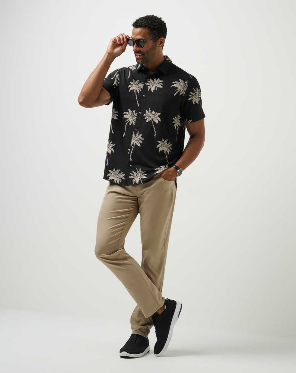 Travis Mathew Safari Sun Button-up Black | HYGJPKS-29