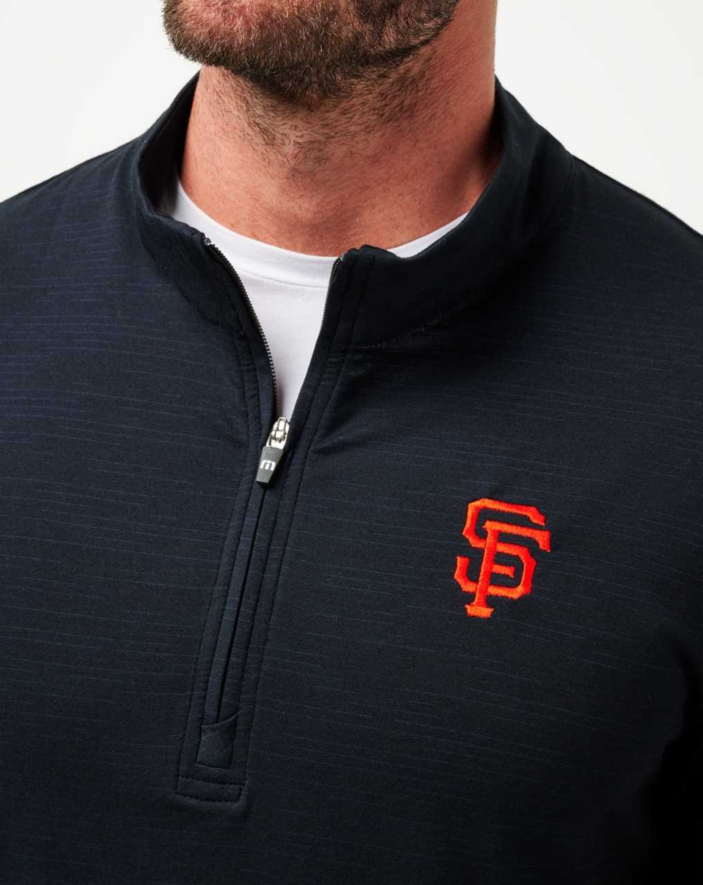 Travis Mathew San Francisco Giants The Heater Quarter Zip Black | NMCKXPV-30