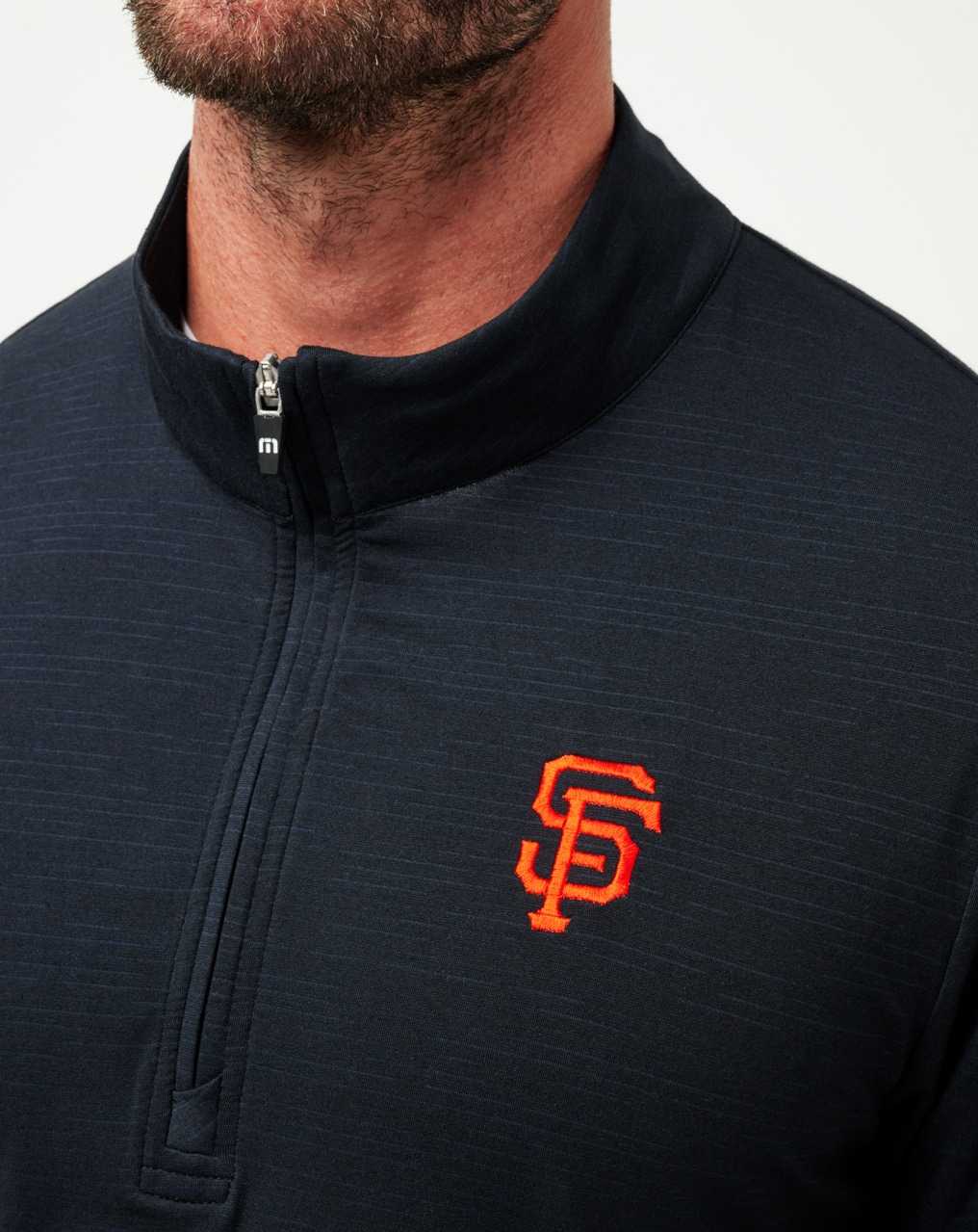 Travis Mathew San Francisco Giants The Heater Quarter Zip Black | NMCKXPV-30