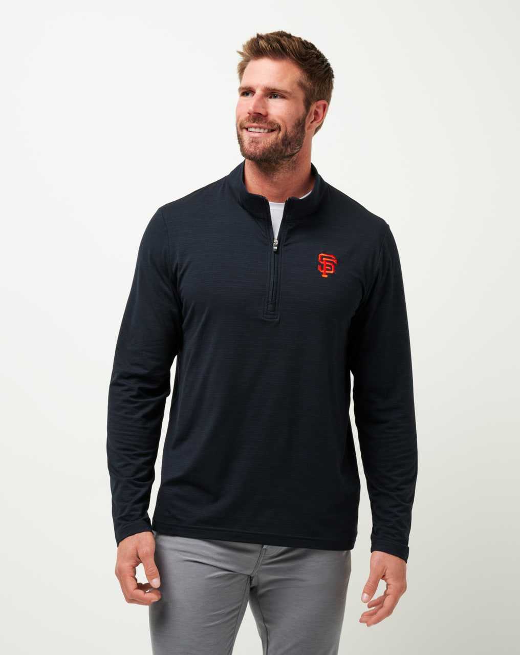 Travis Mathew San Francisco Giants The Heater Quarter Zip Black | NMCKXPV-30