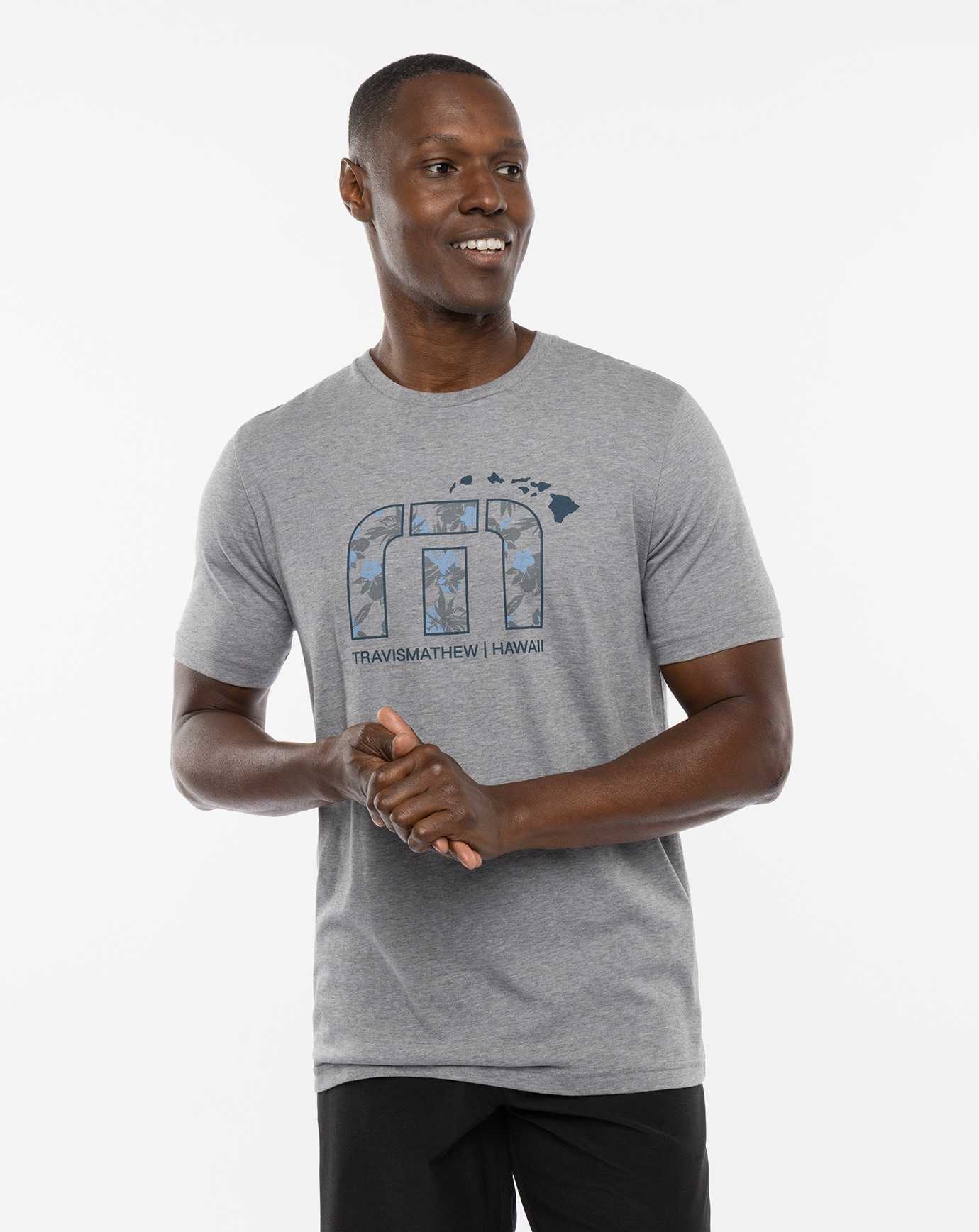 Travis Mathew Satellite Photo Tee Heather Grey | HNKPQDT-65