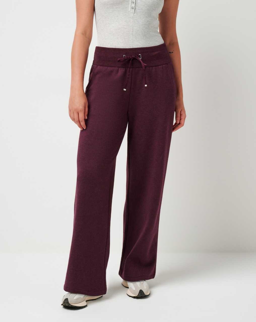 Travis Mathew Save The Day Wide Leg Pant Heather Winetasting | IAGPJOQ-76