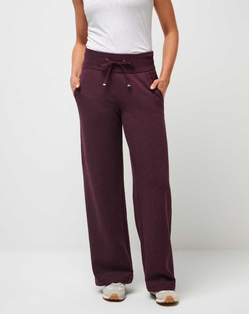 Travis Mathew Save The Day Wide Leg Pant Heather Winetasting | IAGPJOQ-76