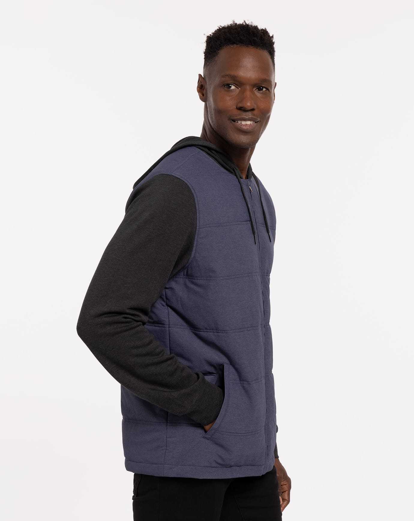 Travis Mathew Scavenger Full Zip Hoodie Heather Blue Nights | GMKJZOF-09