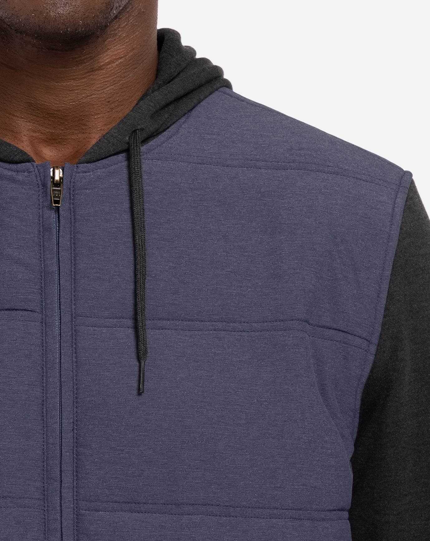 Travis Mathew Scavenger Full Zip Hoodie Heather Blue Nights | GMKJZOF-09