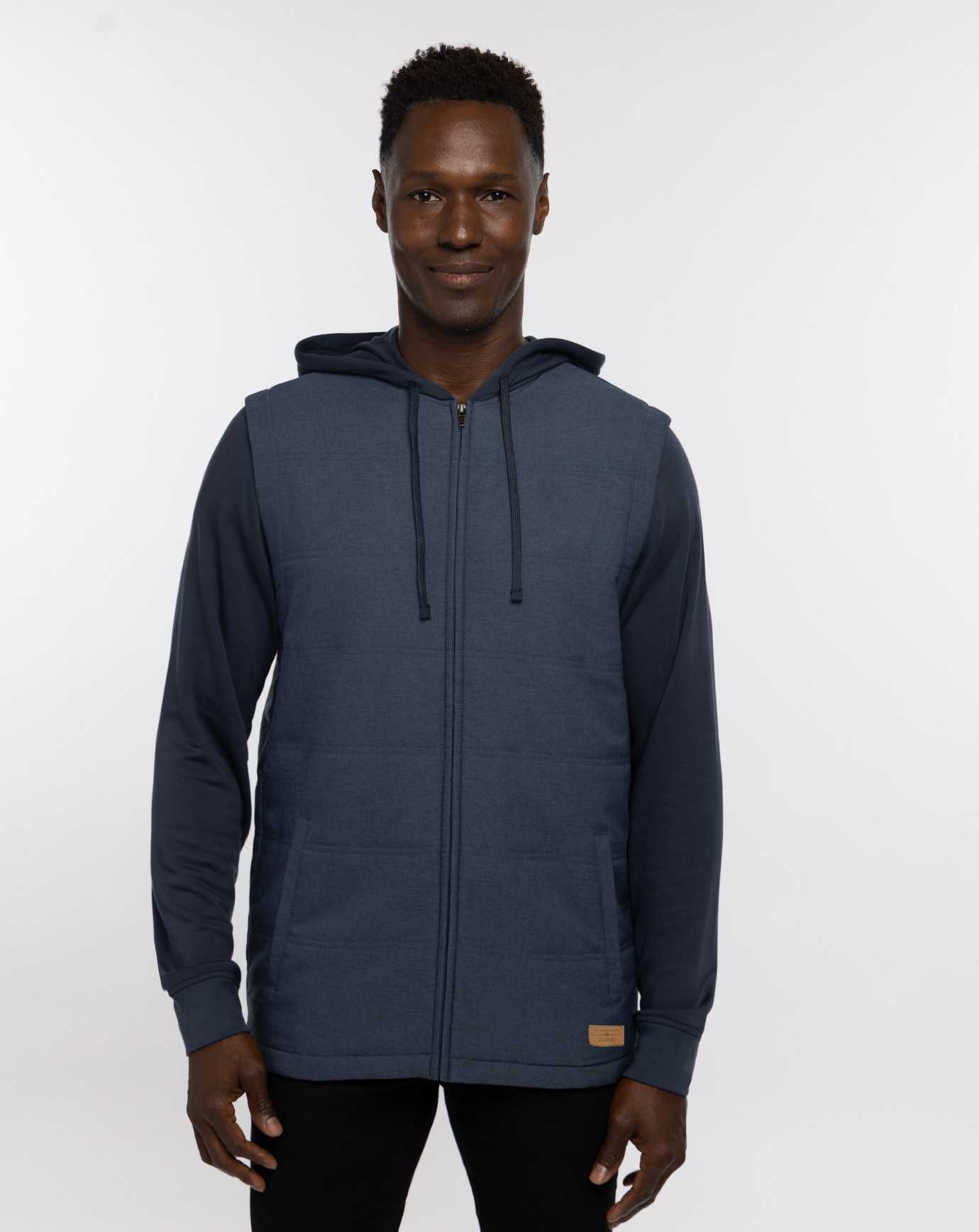 Travis Mathew Scavenger Full Zip Hoodie Heather Navy | LBFMTRX-92