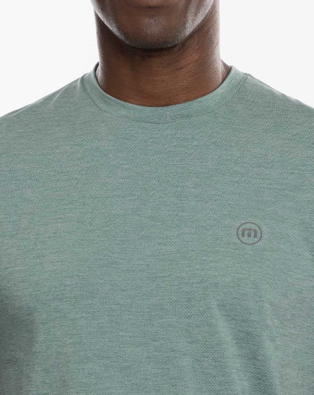 Travis Mathew Scenic Vista Active Tee Heather Silver Pine | UNBFDCY-02