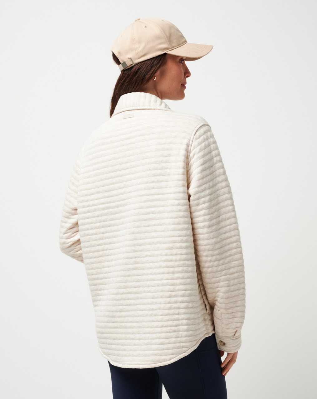 Travis Mathew Serene Horizon Shacket Heather Eggnog | JCPXURO-47