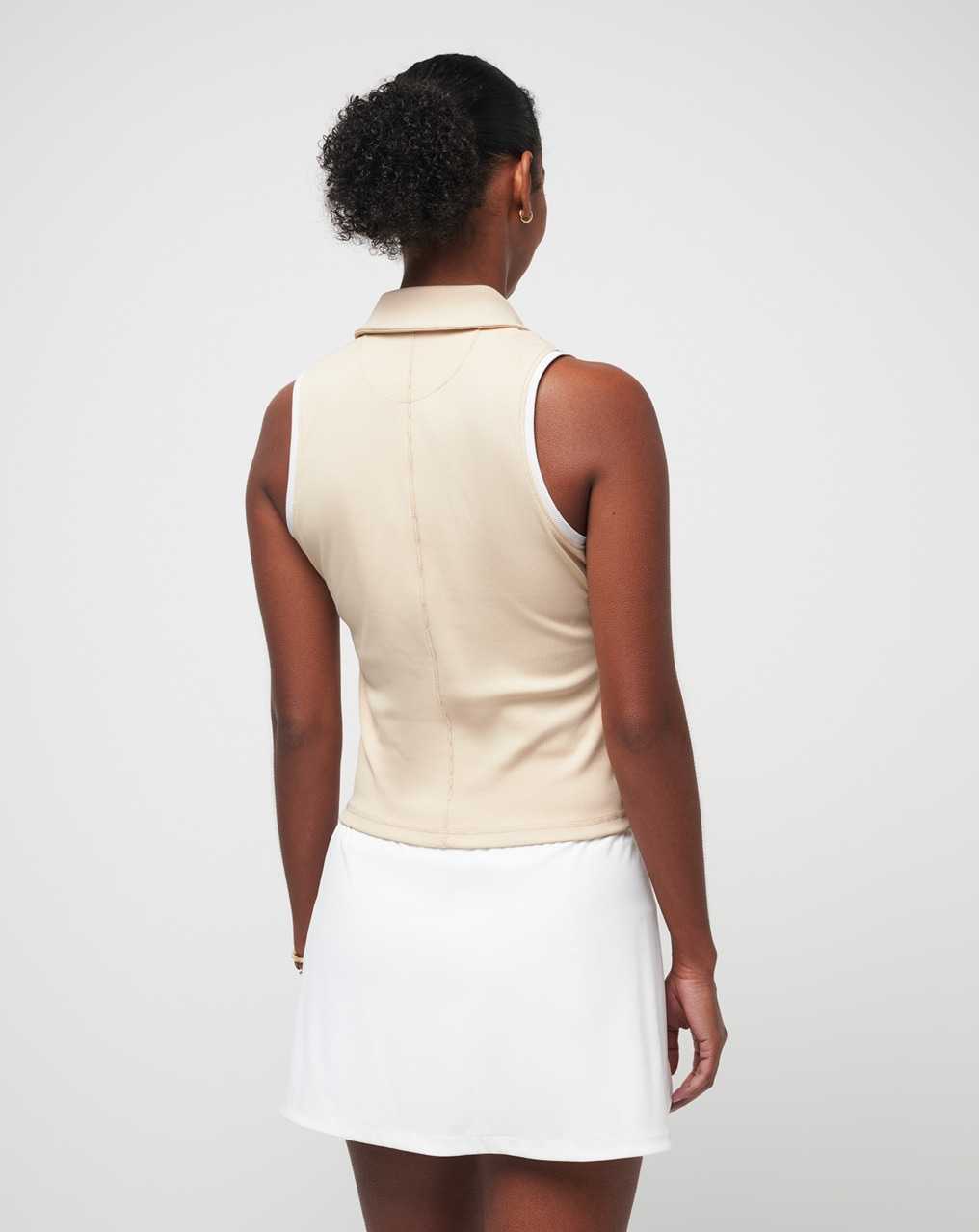 Travis Mathew Sip And Sea Moveknit Sleeveless Polo Brazilian Sand | HITCNRP-68