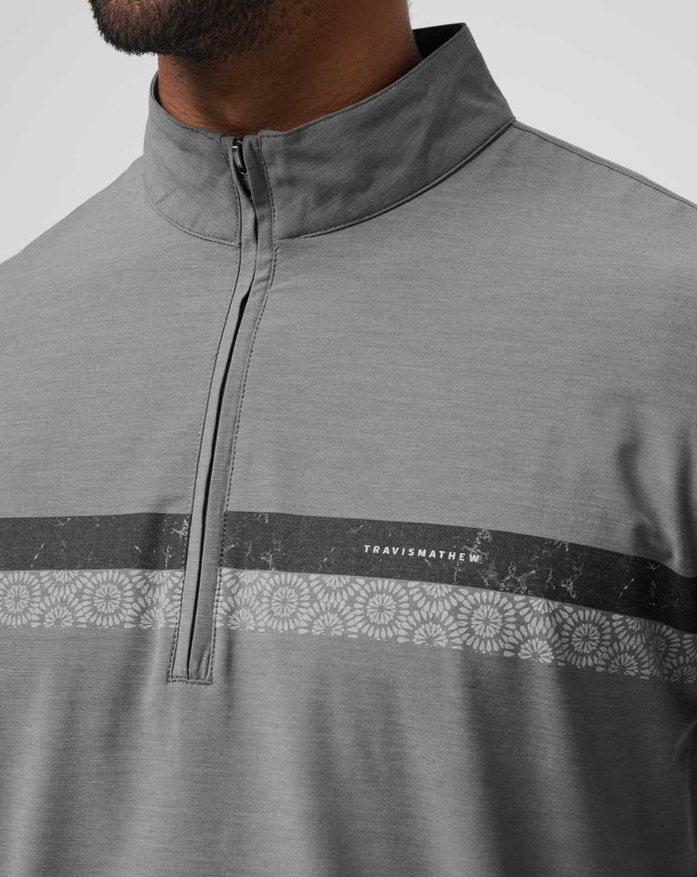 Travis Mathew Sit And Sip Quarter Zip Heather Medium Grey | EYBCSNI-06