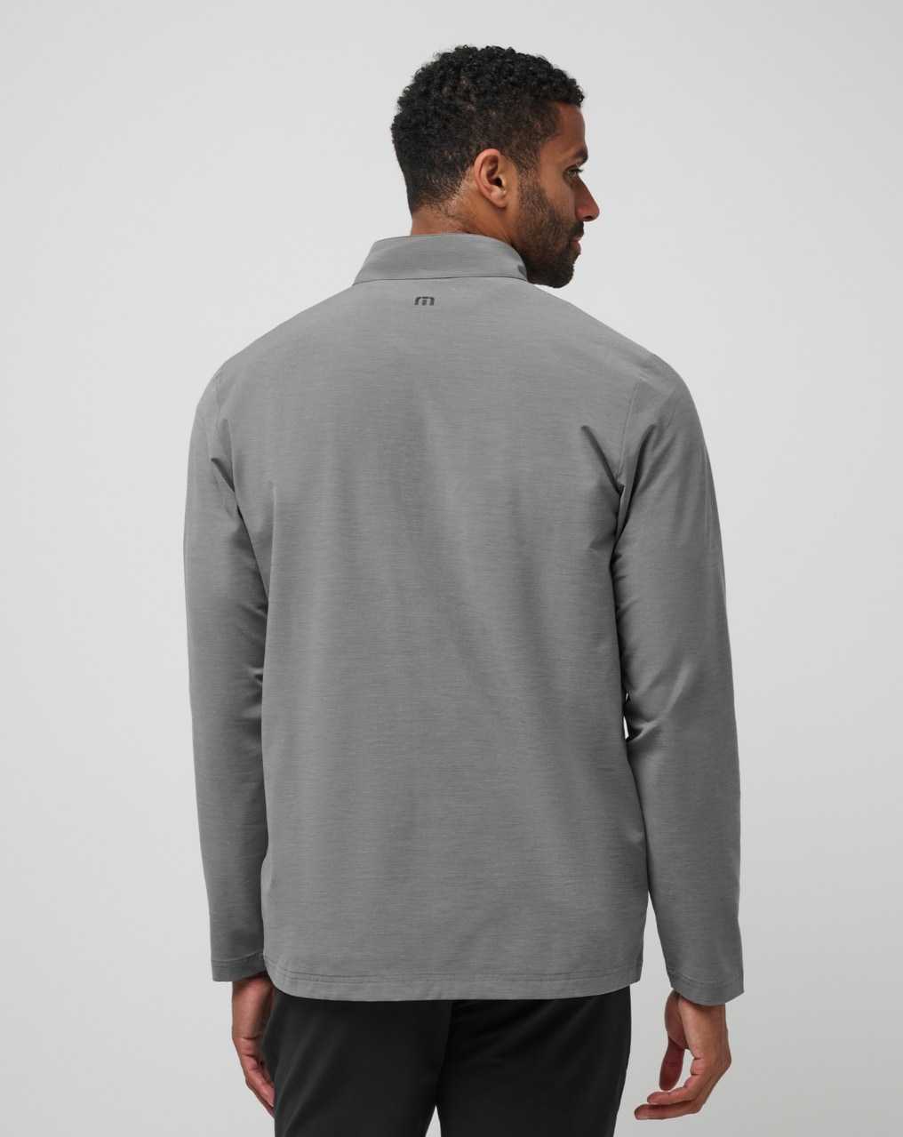 Travis Mathew Sit And Sip Quarter Zip Heather Medium Grey | EYBCSNI-06