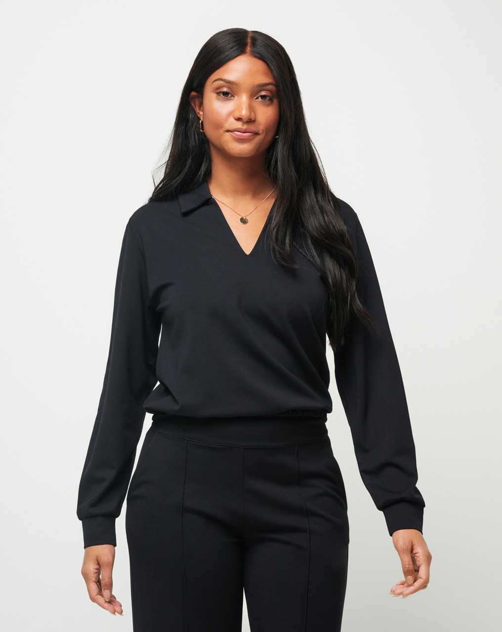 Travis Mathew Spa Day Friday Ponte Top Black | IZORYNQ-05