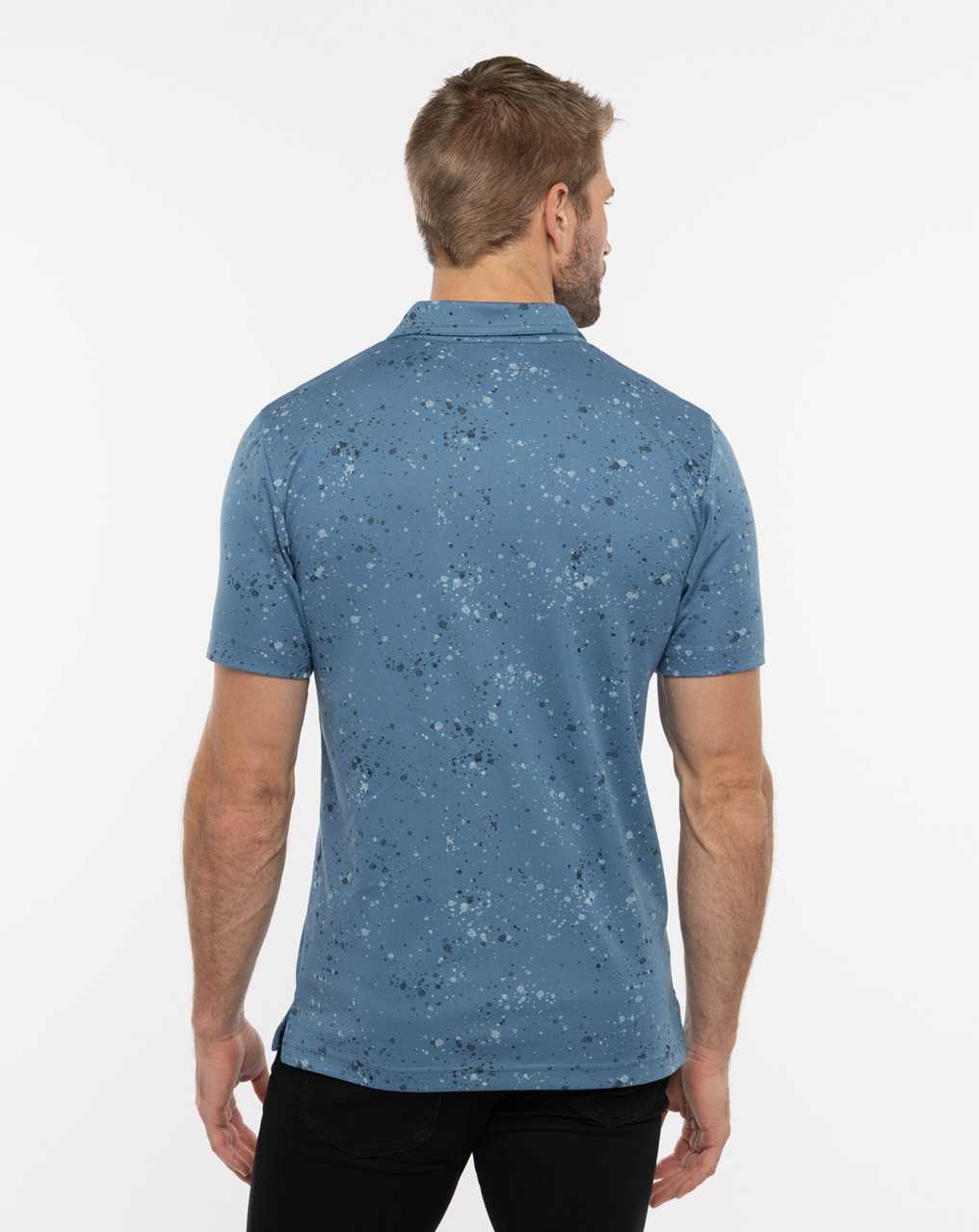 Travis Mathew Splatter Print Polo Stellar Blue | NETLIAZ-85