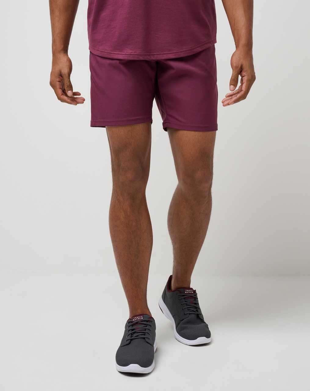 Travis Mathew Sport Mode Short 8in Mauve Wine | ZSJVYQR-01