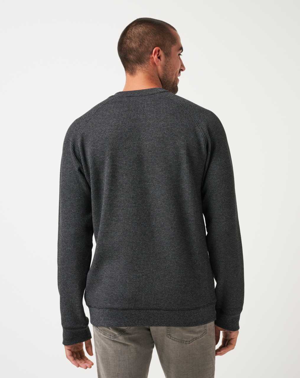 Travis Mathew Storm Brew Cloud Waffle Henley Heather Dark Grey | VGPUAJX-75