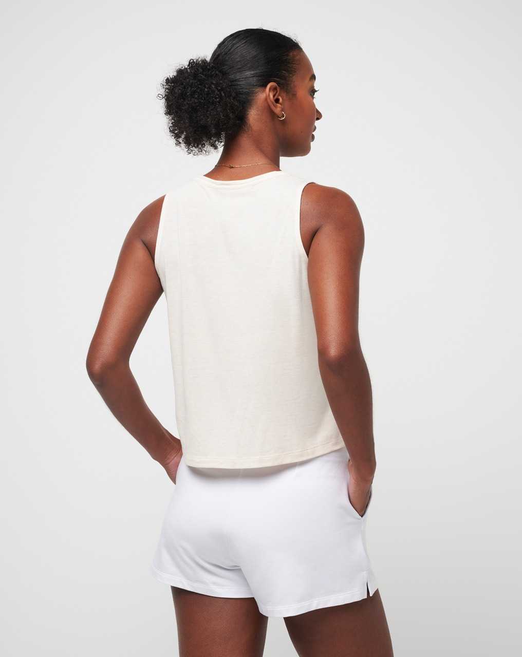 Travis Mathew Sun Shimmer Tissue Tank Heather Brazilian Sand | LCXBDRE-05