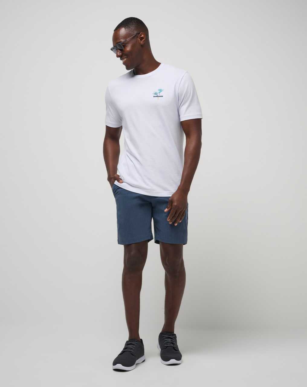 Travis Mathew Tech Chino Pocket Short 8in Heather Total Eclipse | JOICKXY-24